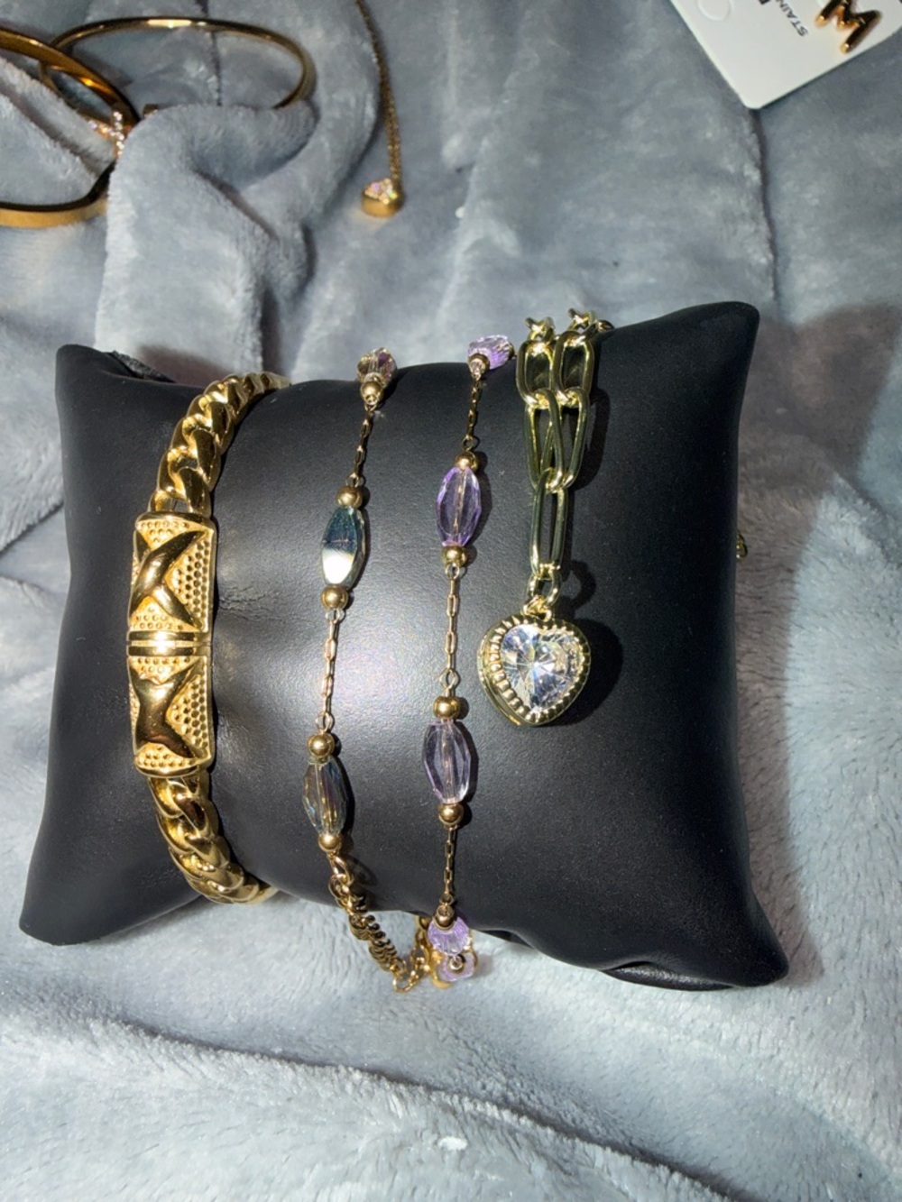 Gold-Tone Heart Pendant & Beaded Bracelet Set - Women Jewelry for Tonya🫶